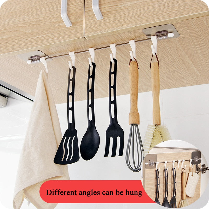 Kitchen Gabgets Cupboard 6 Hook Home Organizer