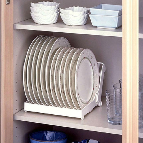 Kitchen Foldable Dish Plate Drying Rack Organizer