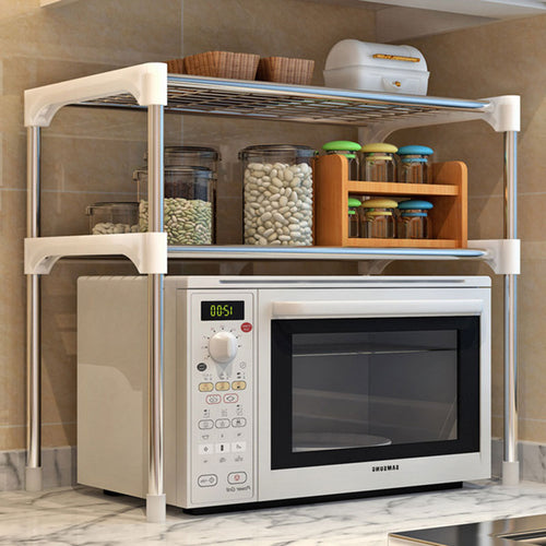 Adjustable Stainless Steel Microwave Oven Shelf Detachable Rack